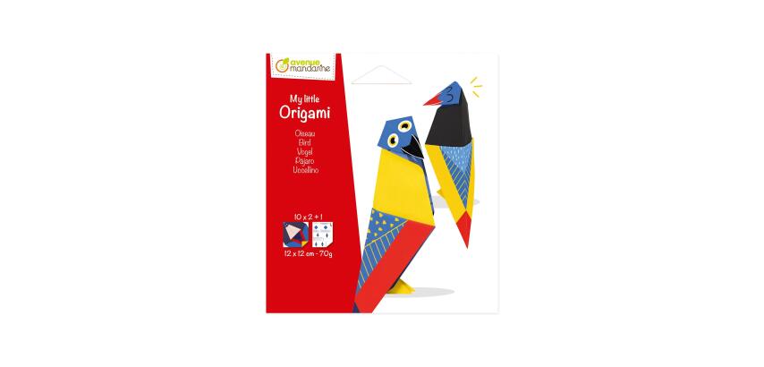 Mijn kleine Origami, Vogel, 12 x 12 cm, 20F, 70g - Veelkleurig