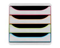 Module de classement Big Box 4 tiroirs Black Office - Blanc/arlequin