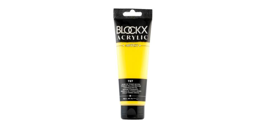Feine Acrylfarbe, Acrylic Artist, Tube 120ml - Titangelb mittel