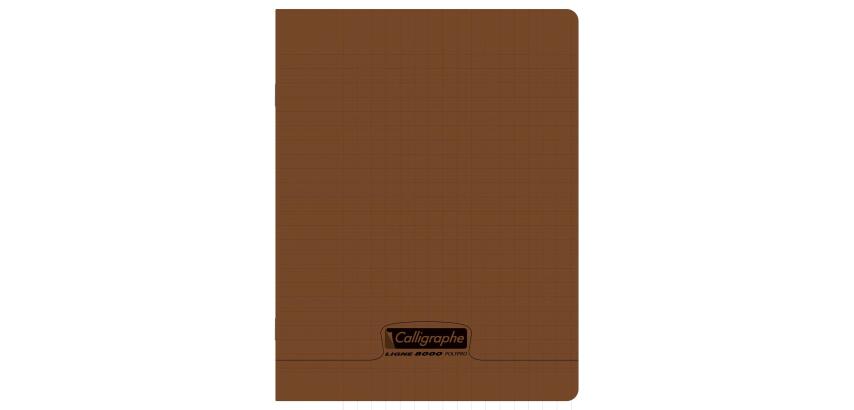 Cahier piqué 8000 POLYPRO 17x22 cm 192 pages grands carreaux 90 g - Marron