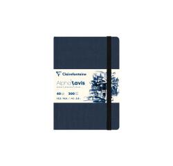 Alpha Lavis genaaid notitieboek 40F A6 300g - Blauw