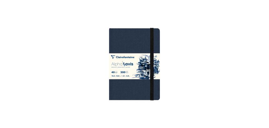 Clairefontaine Alpha Lavis Sewn Sketchbook - A6 - 40 Sheets - 200gsm - Blue