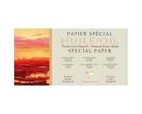 Papier Huile lin naturel bloc collé 1 côté 12F 20x40cm 240g