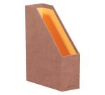 Rhodiarama porte-revues simili cuir italien 10x25x31 cm - Bois de rose