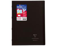 Cahier piqué Koverbook A4 96 pages grands carreaux couverture polypropylène transparent