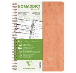 Clairefontaine Age Bag Collection My.daily.planner Spiral Notebook Brown A5 14.8 x 21 cm 250 Detachable Daily Schedule Pages + DOT White Paper 90 g Card Cover - Havana||