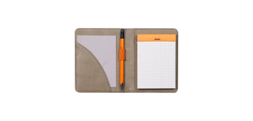 Rhodiarama livret porte-bloc N°11 pour bloc ou carnet format A7 - Taupe