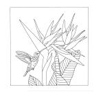 Coussin 100% soie - 40x40cm Colibri - Blanc