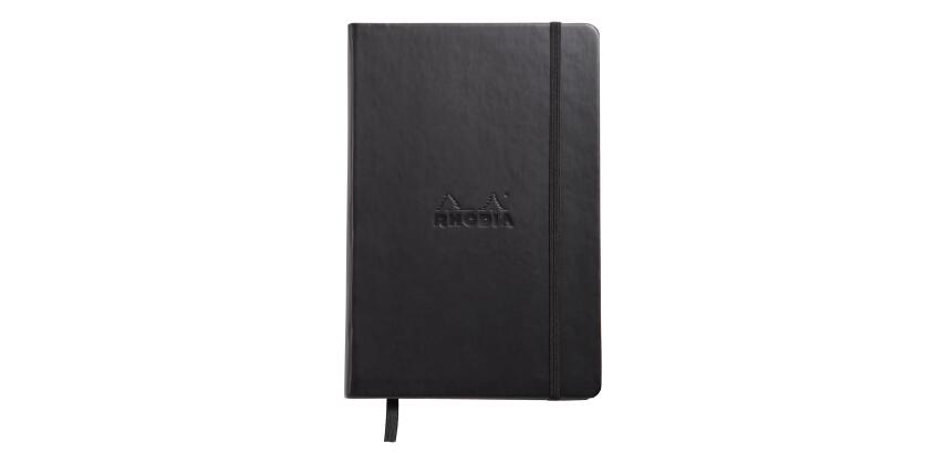 Webnotebook A5 192 pages uni papier ivoire 90g fermeture élastique - Noir