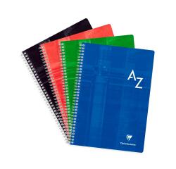Registerbuch A4 mit Doppelspirale, 90 Blatt 90g, französische Lineatur Seyès - Sortiert