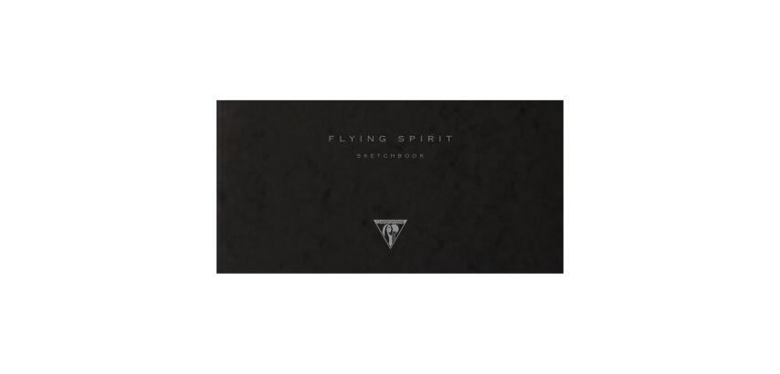 Flying Spirit, Skizzenheft 10,5x21 cm, Fadenbindung, 50 Blatt 90g - Schwarz