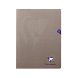 Cahier piqué Mimesys 24x32cm 96 pages petits carreaux couverture polypropylène - Gris