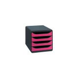 Module de classement Big Box 4 tiroirs Iderama - Framboise