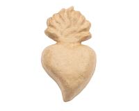 Ex-voto coeur avec flamme - Kraft