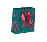 Geschenktasche "Velvet" 12 x 4,5 x 13,5 cm - Grün