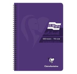 Cahier reliure intégrale EUROPA GLOSSY A4 180 pages détachables micro-perforées ligné + marge