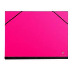 Carton à dessin Couleur à élastiques 28x38cm - Rose fuchsia
