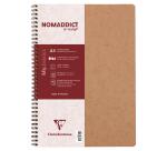 Clairefontaine Nomaddict Notebook - A4 - Lined - 50 Sheets - 90gsm - Wirebound - Havana||