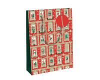 Clairefontaine Gift Bag - 26.5x14x33cm - Christmas Facades - Red/Green