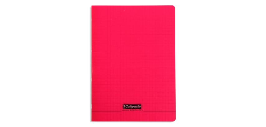 Cahier piqué 8000 POLYPRO A4 140 pages grands carreaux 90 g - Rouge