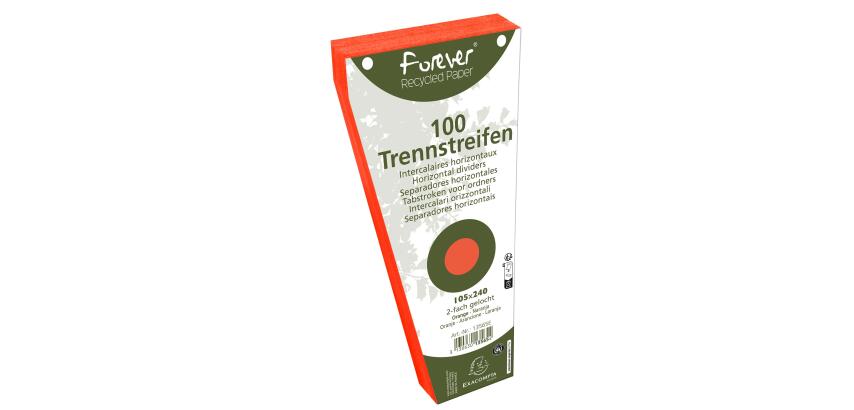 Paquet 100 fiches intercalaires trapézoïdales unies perforées Forever - 105x240mm
