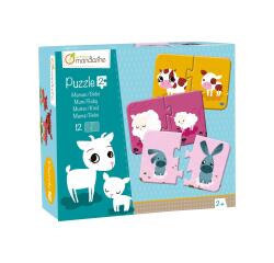 2 piece puzzles, Mom/baby - Multicolour