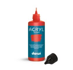 DARWI Glänzende Acrylfarbe, Flasche 80ml, Zinnoberrot - Zinnober