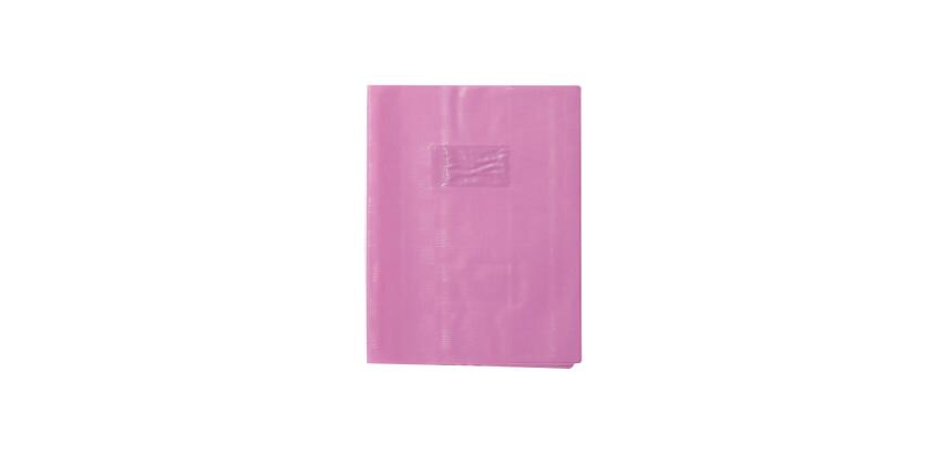 Protège-cahiers grain madras avec rabats marque-pages PVC 22/100ème 17x22 cm