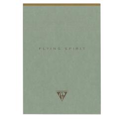 Flying Spirit Green bloc entoilé entête 14,8x21cm 140p détach. Ligné motifs assortis papier ivoire 90g - Vert de gris