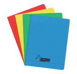 Cahier piqué 8000 POLYPRO Déficients visuels 17x22 cm 48 pages grands carreaux 2,5mm agrandi 10/10 90 g - Assortis
