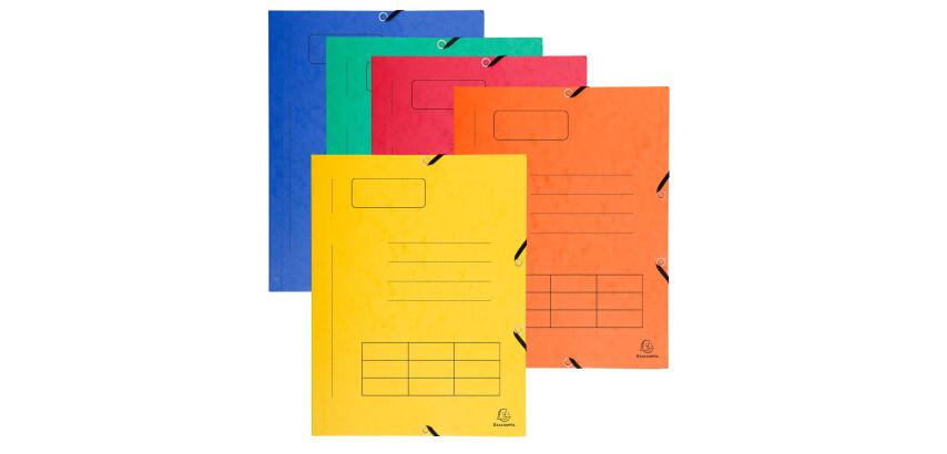 Chemise à élastique Imprimée 3 rabats carte lustrée 355gm2 - A4 - Couleurs assorties