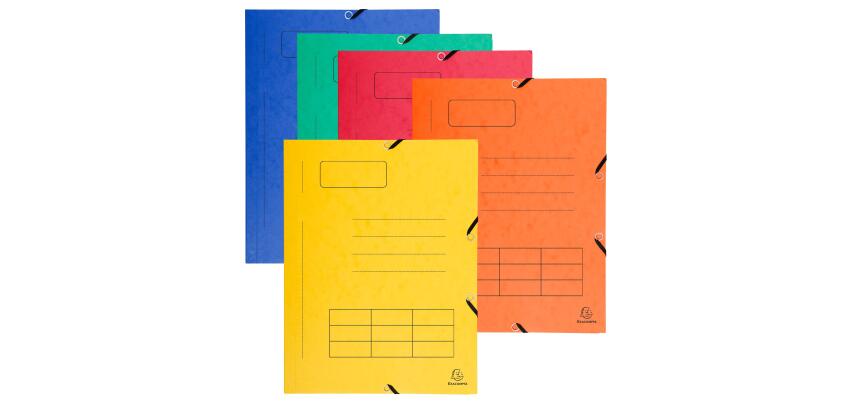 Chemise à élastique Imprimée 3 rabats carte lustrée 355gm2 - A4 - Couleurs assorties