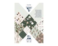 PAPIERS IMPRIMÉS, Bloc de 20 feuilles à motifs 160g/m2 au format A4 (21x29,7cm) + 1 idée créative - Noël cosy - Multicolore