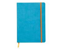 Rhodiarama carnet souple TURQUOISE A5 160 pages 5/5 papier ivoire 90 g/m2, fermeture élastique - Turquoise