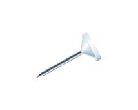 Boîte de 100 épingles à tête plate unie - Hauteur de pointe 8mm - 5mm de diamètre - Blanc