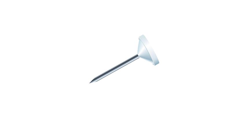 Exacompta Small Flat-Headed Pins (Box of 100) - White