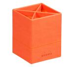 Rhodiarama Stifteköcher aus Kunstleder, 8x8x11cm - Tangerine