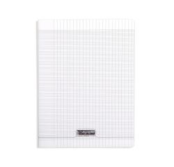 Cahier piqué 8000 POLYPRO 24x32 cm 140 pages grands carreaux 90 g - Incolore