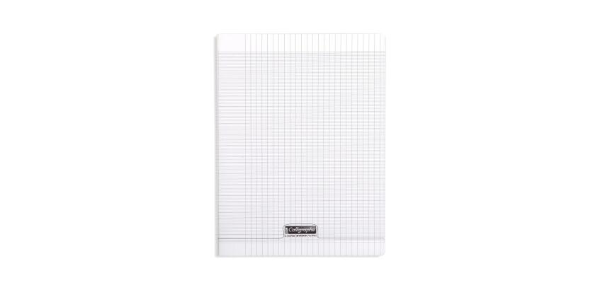 Cahier piqué 8000 POLYPRO 24x32 cm 140 pages grands carreaux 90 g - Incolore