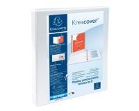 Classeur 4 anneaux cartonné Exacompta Kreacover® personnalisable A4 maxi - Dos 3,8 cm blanc