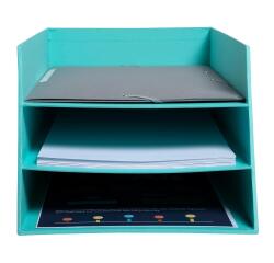 Briefablage mit 3 Ebenen aus Karton, 350x290x190mm, Serie Teksto
