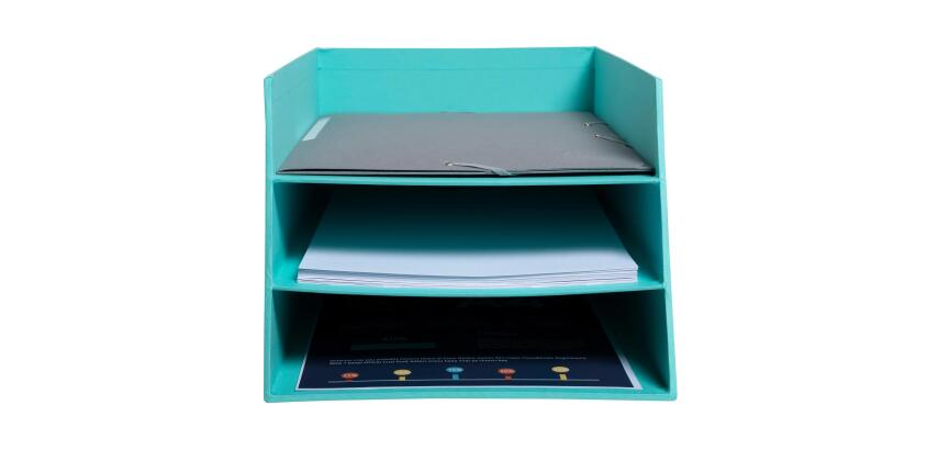 Briefablage mit 3 Ebenen aus Karton, 350x290x190mm, Serie Teksto