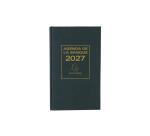 Agenda de bureau Banquier large Euro et cents 17,5 x 28 cm Journalier 2 volumes 2027 - Noir