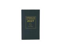 Agenda de bureau Banquier large Euro et cents 17,5 x 28 cm Journalier 2 volumes 2027 - Noir