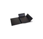 Rhodia Touch carton dessin 3 rabats, simili cuir italien noir avec fermeture par élastique - 32x45 cm - Noir
