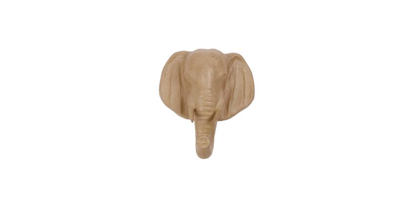 Mounted Elephant Head 23cm - Kraft