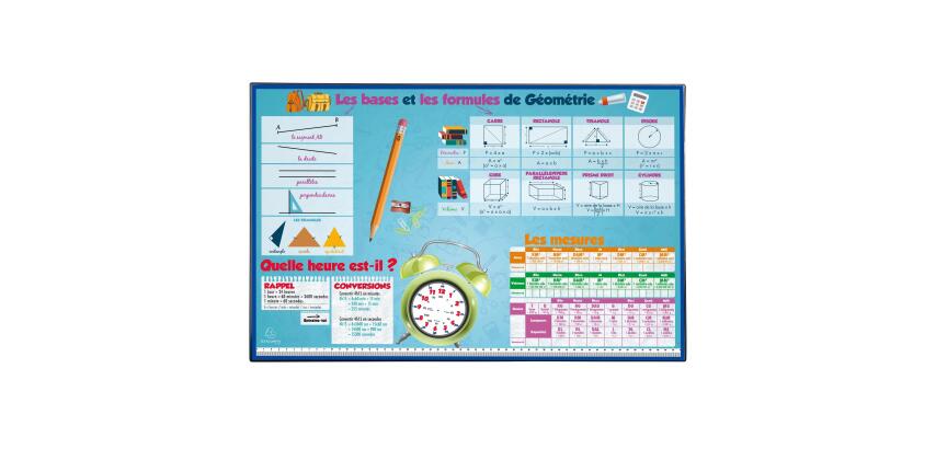 Unterlage aus starrem PVC für Mathematik - 37,5 x 57,5 cm - Bild.