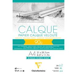 Papier Calque bloc collé 50F A4 90/95g