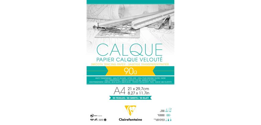 Clairefontaine Velour Tracing Paper Pad - A4 - 50 Sheets - 90/95gsm
