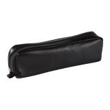 CUIR NOIR Trousse rectangulaire 21x4x6 cm. - Noir